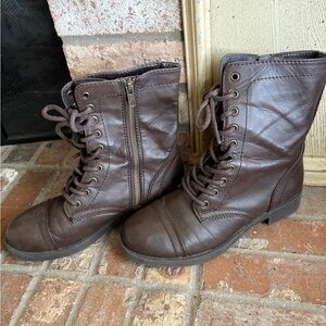 Brash Dark Brown Combat Boots